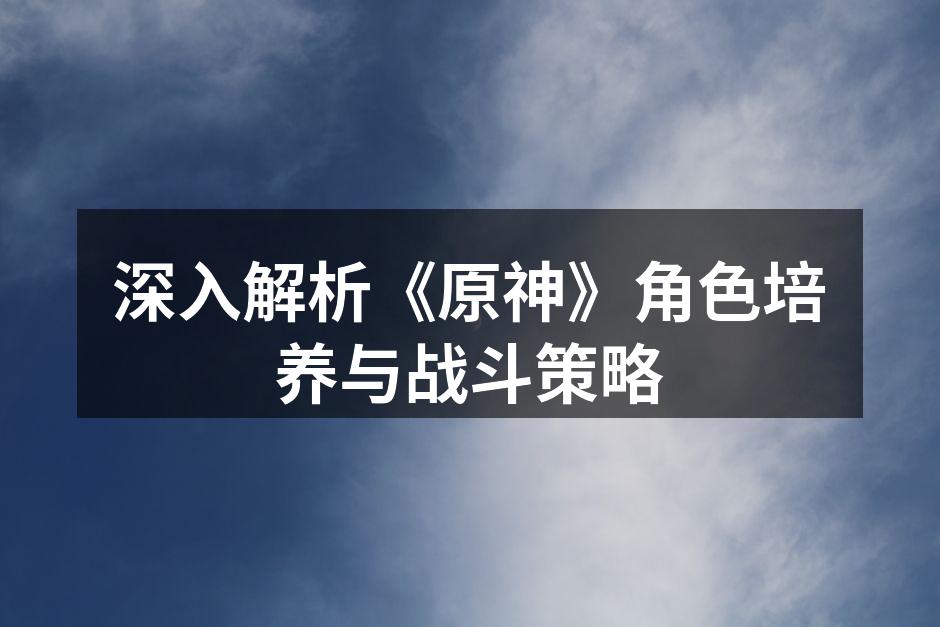 深入解析《原神》角色培养与战斗策略